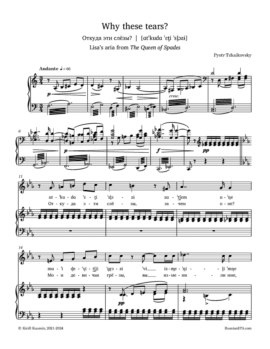 Tchaikovsky - Why these tears? (Lisa's aria from Queen of Spades
