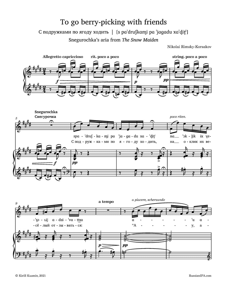 RimskyKorsakov To go berrypicking with friends (Snegurochka's aria