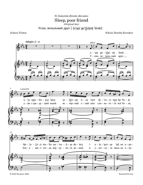 Rimsky-Korsakov - Sleep, poor friend, Op. 39 No.4