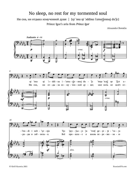 Borodin - No sleep, no rest for my tormented soul (Prince Igor's aria from Prince Igor)