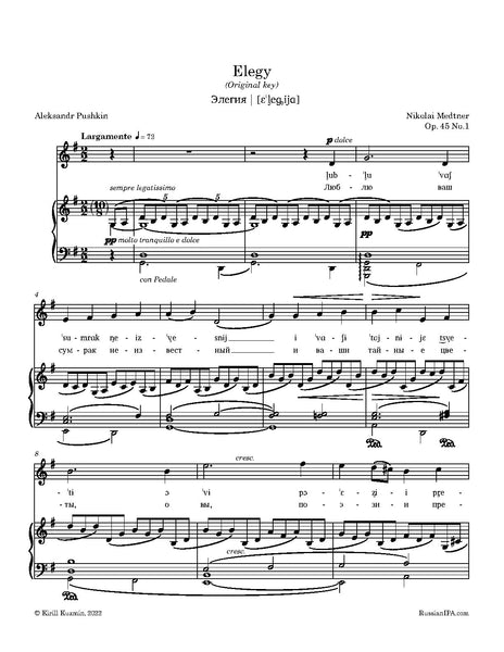 Medtner - Elegy, Op. 45 No.1