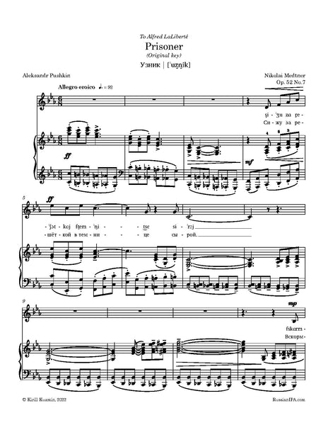 Medtner - Prisoner, Op. 52 No.7