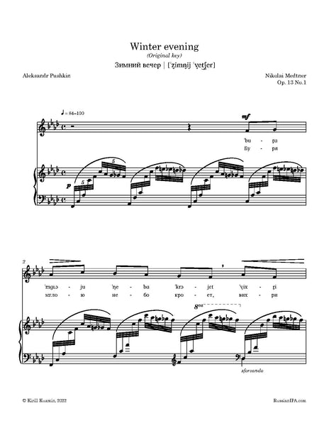 Medtner - Winter evening, Op. 13 No.1