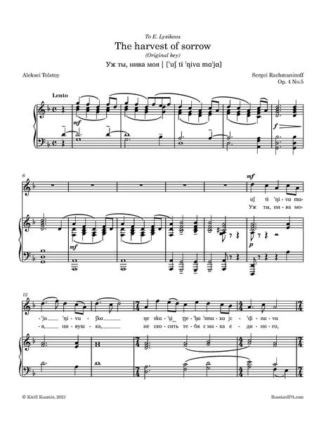 Rachmaninoff - The harvest of sorrow, Op. 4 No.5